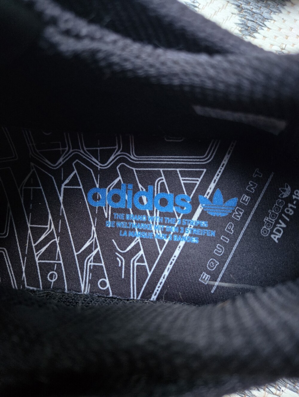 adidas Men's Black and White Sneakers with Blue Accents - Picture 8 of 9